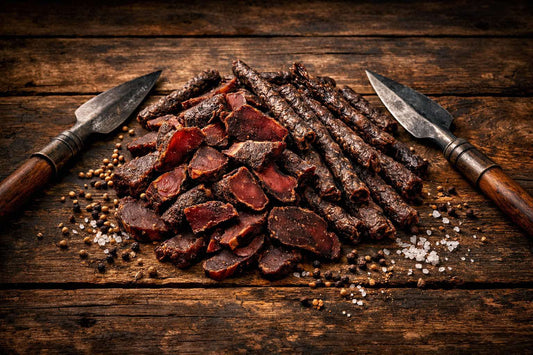 Traditional South African biltong and dry wors with spices, prepared for the Dumeni Biltong recipe