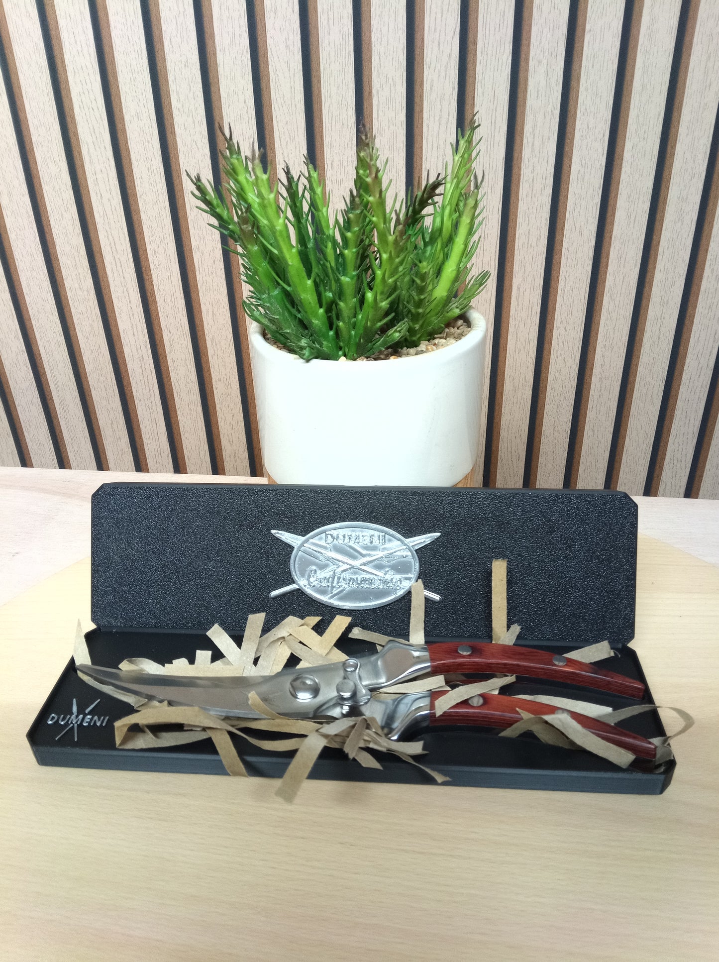 Dumeni Stainless Steel Biltong Slicer with Wooden Handles