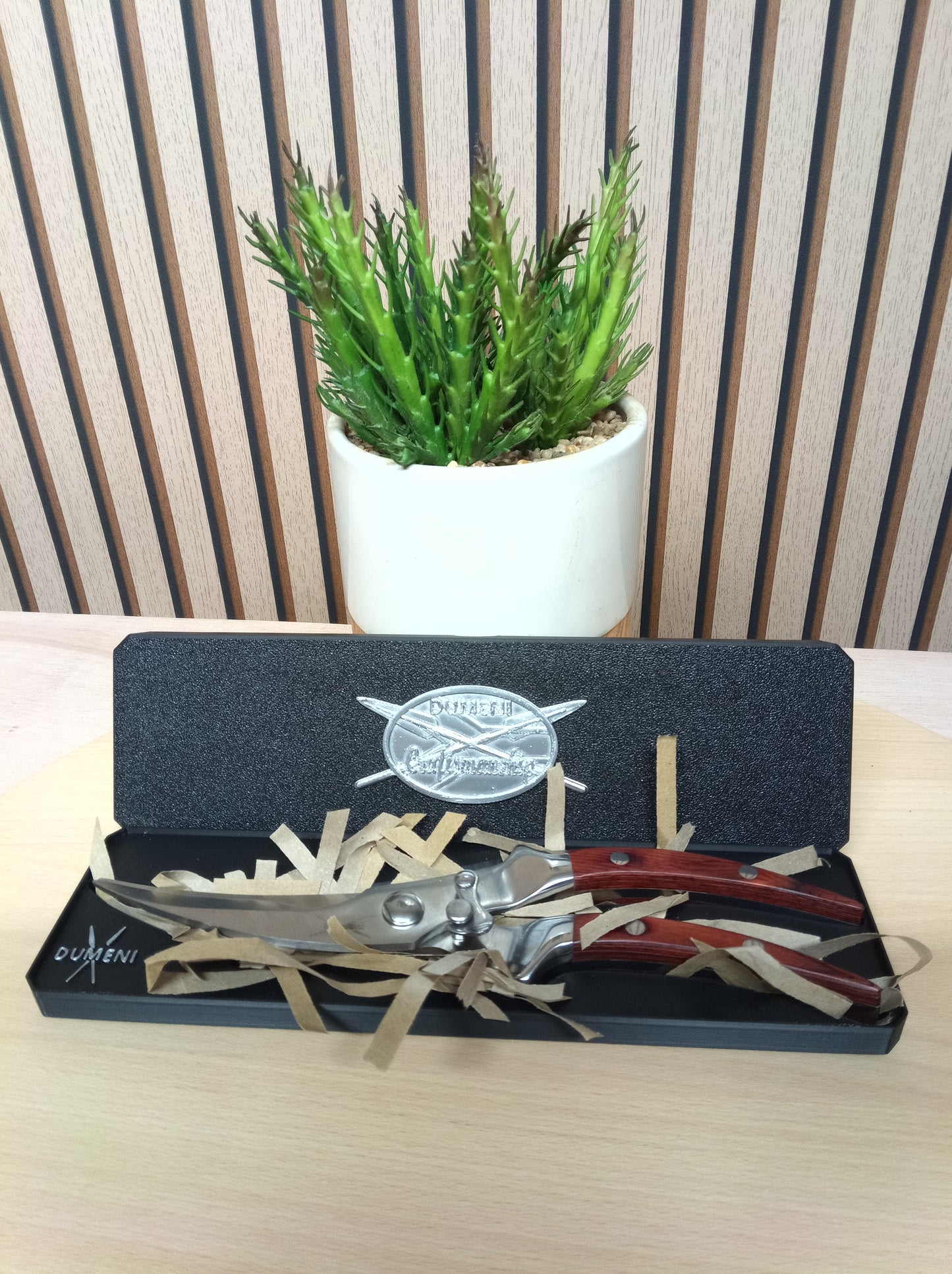 Dumeni Stainless Steel Biltong Slicer with Wooden Handles