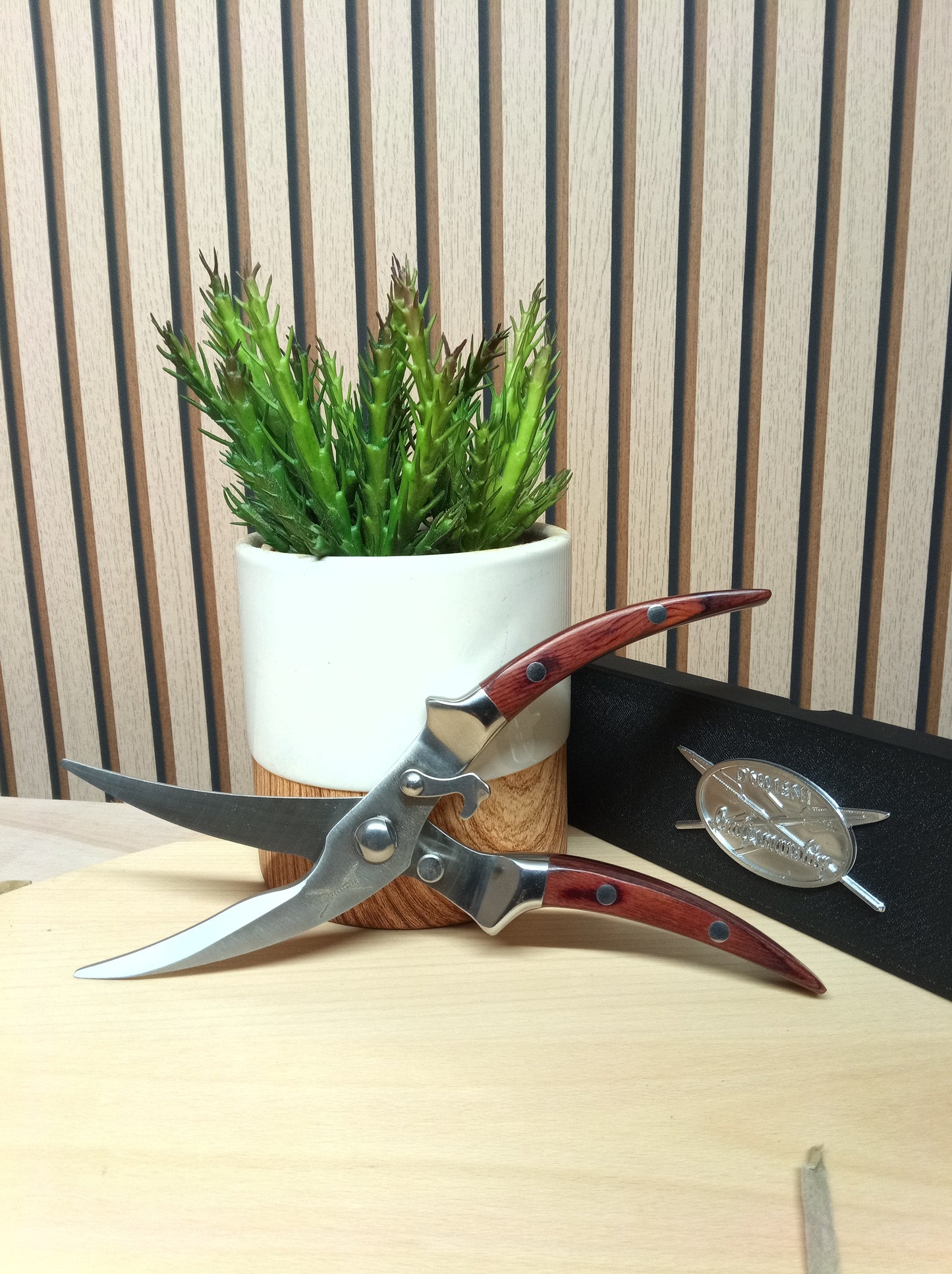 Dumeni Stainless Steel Biltong Slicer with Wooden Handles