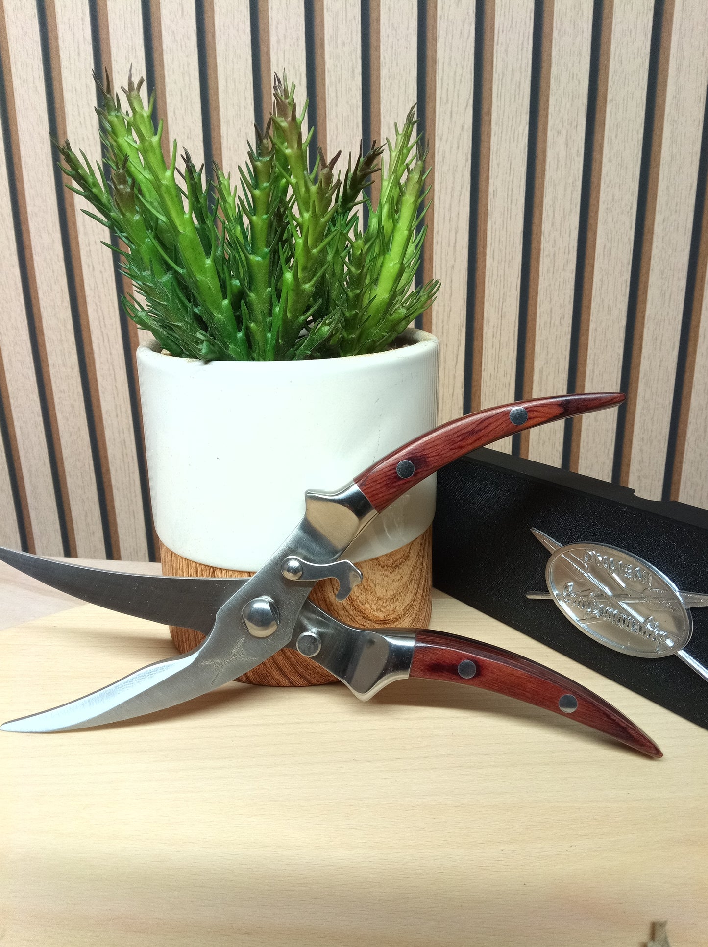 Dumeni Stainless Steel Biltong Slicer with Wooden Handles