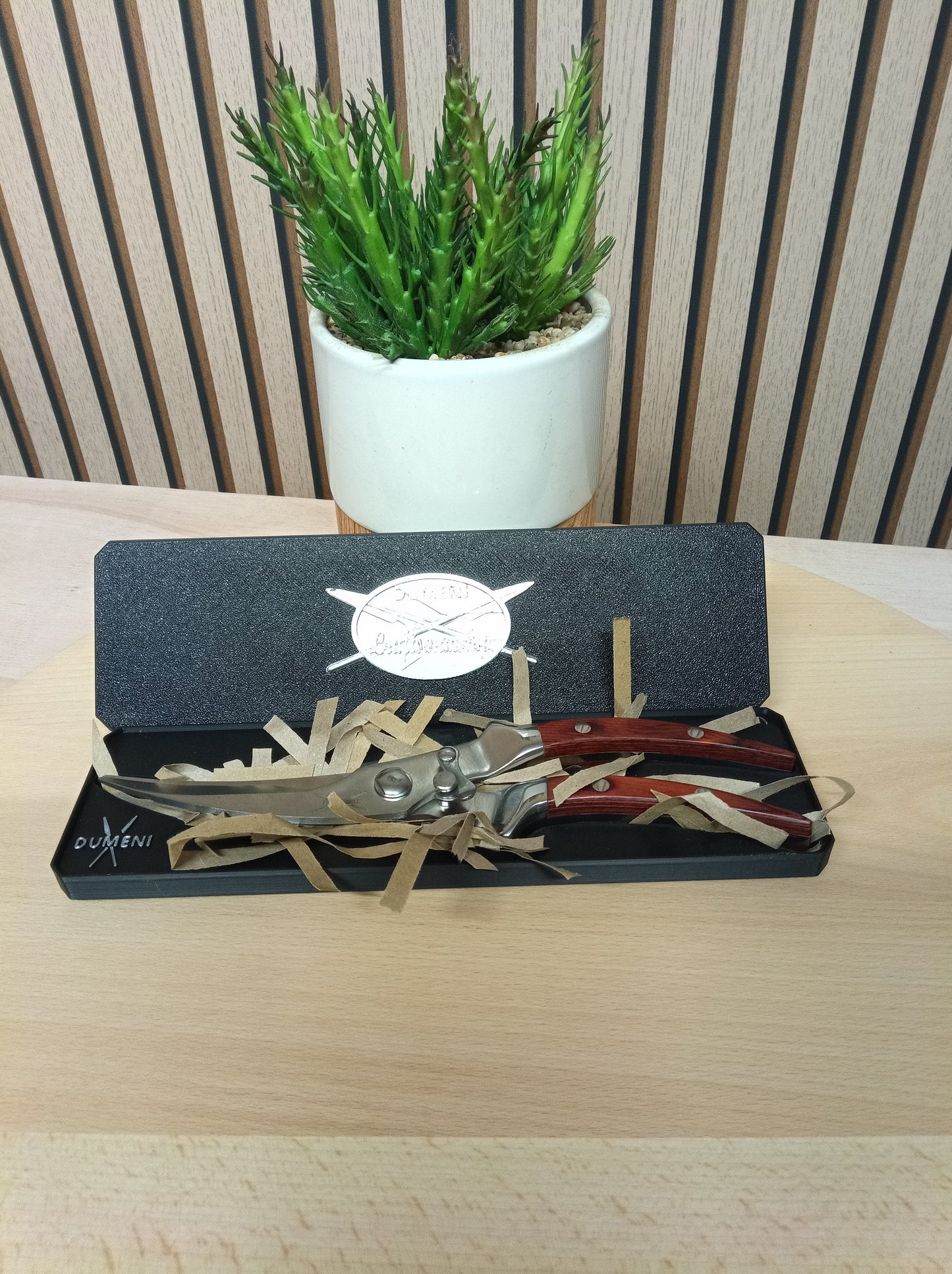 Dumeni Stainless Steel Biltong Slicer with Wooden Handles